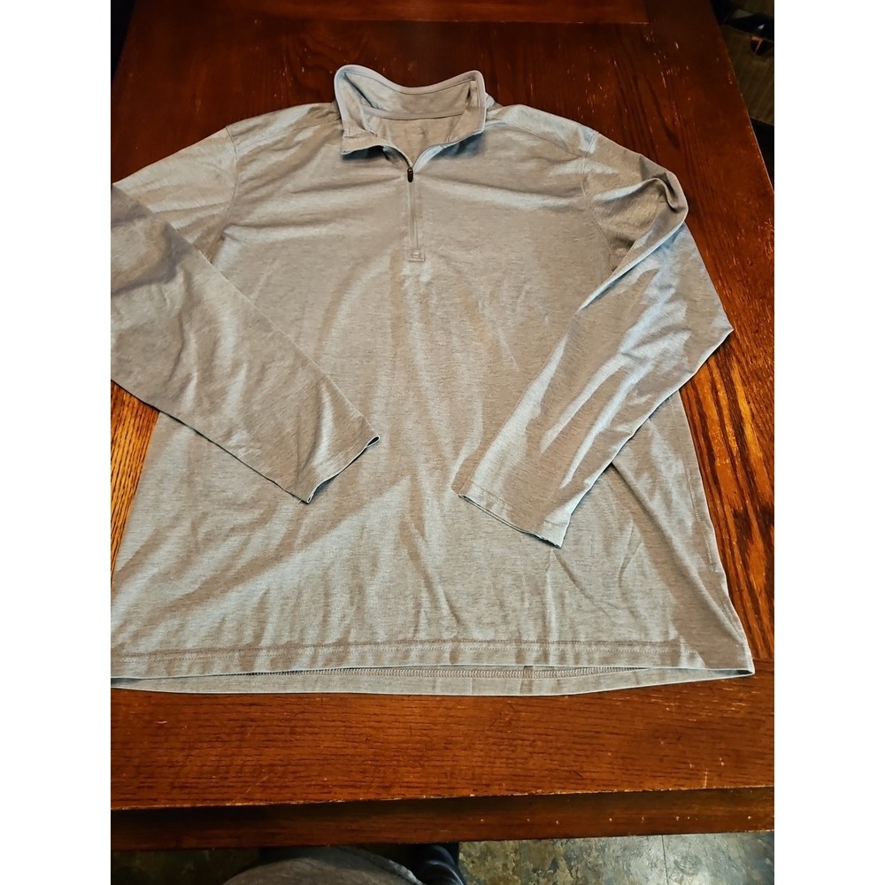 BCG Quarter Zip‎ Surge Pullover thin long sleeve Mens XL Gray Gym Yoga (A434)